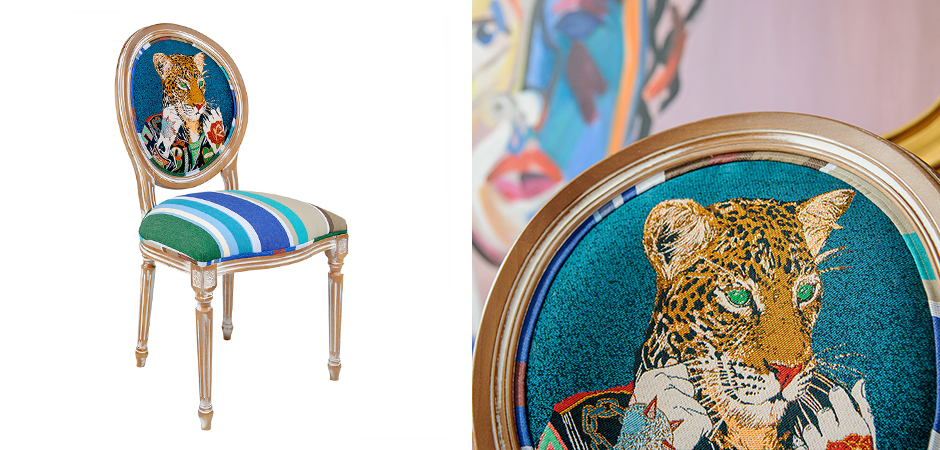 Стул Crazy Leopard Blue Стул Crazy Leopard Blue - Loft-Concept в Санкт-петербурге