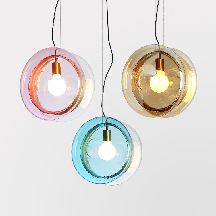 Подвесной светильник PENDANT LIGHT Bomma ORBITAL Прозрачный (Transparent) Янтарь (Amber) Розовый (Rose) Бирюзовый Синий в Санкт-петербурге | Loft Concept 