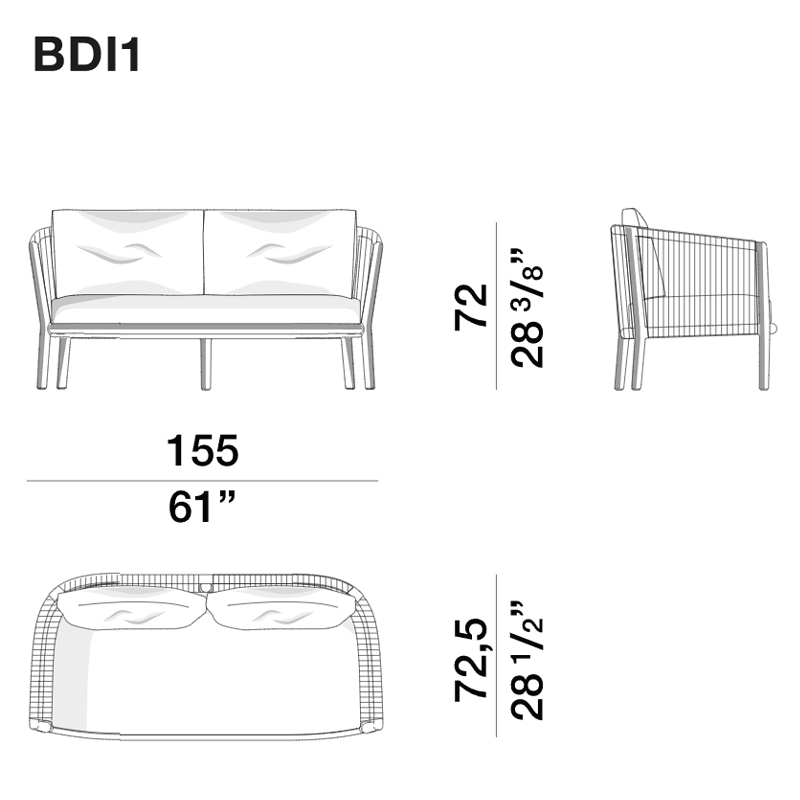 Дизайнерский уличный диван из массива дерева BOBOLI Sofa в Санкт-петербурге