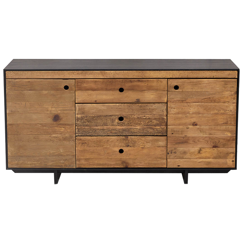 Комод деревянный с 2-мя дверцами и 3-мя ящиками Russell Chest of Drawers Коричневый Древесина в Санкт-петербурге | Loft Concept 