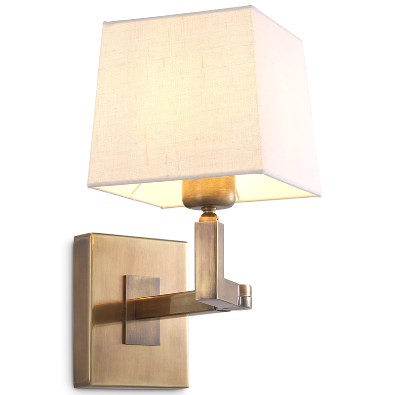 Бра Eichholtz Wall Lamp Cambell Brass Белый Винтажная латунь в Санкт-петербурге | Loft Concept 