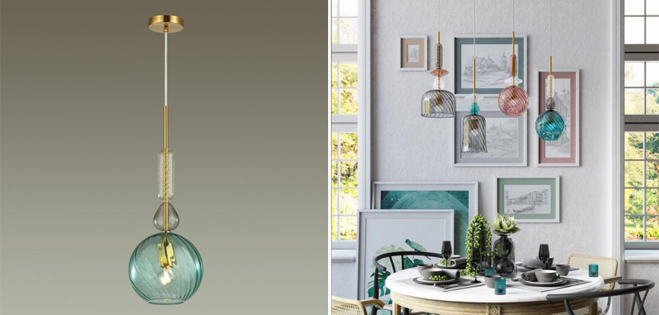 Подвесной Geometry Glass Бирюзовый - фото №1