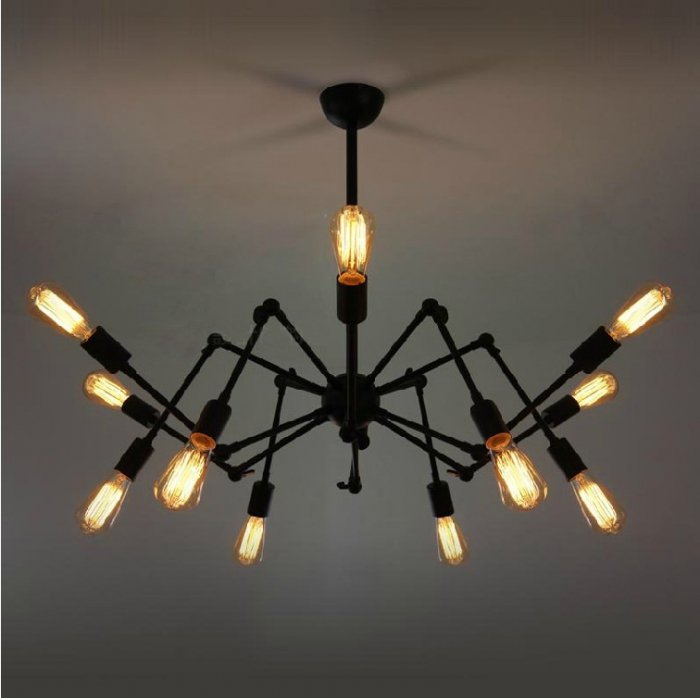 Люстра Loft Industrial Sputnik Chandelier Spider Черный в Санкт-петербурге | Loft Concept 