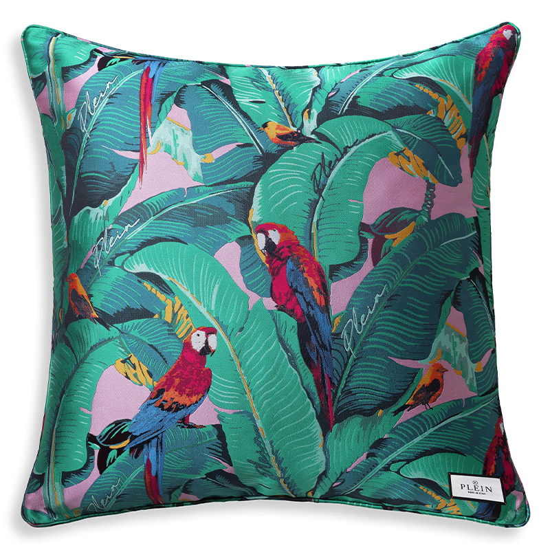 Подушка Philipp Plein Cushion Parrot 70 x 70 Мульти в Санкт-петербурге | Loft Concept 