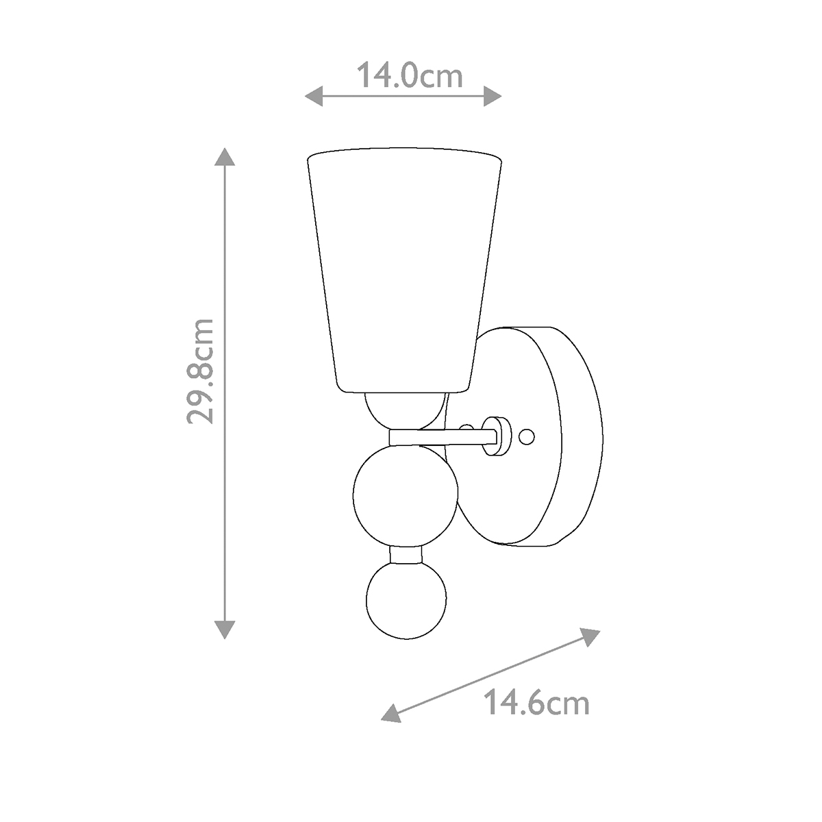 Бра с белым матовым стеклянным плафоном и тремя декоративными шарами Hinkley в Санкт-петербурге