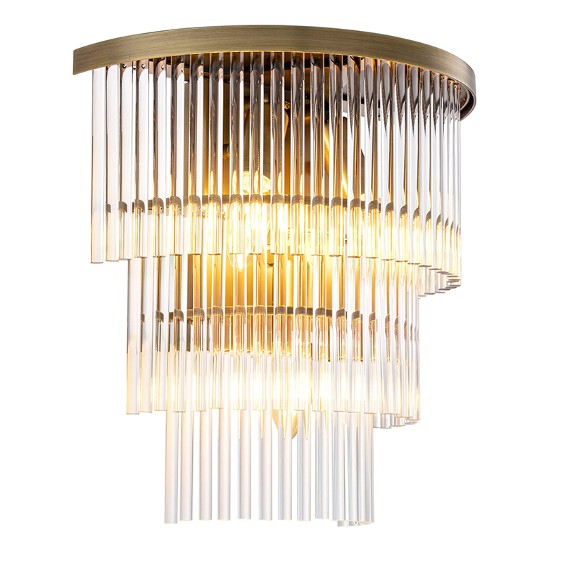 Бра Eichholtz Wall Lamp East Brass Прозрачное Стекло Латунь в Санкт-петербурге | Loft Concept 