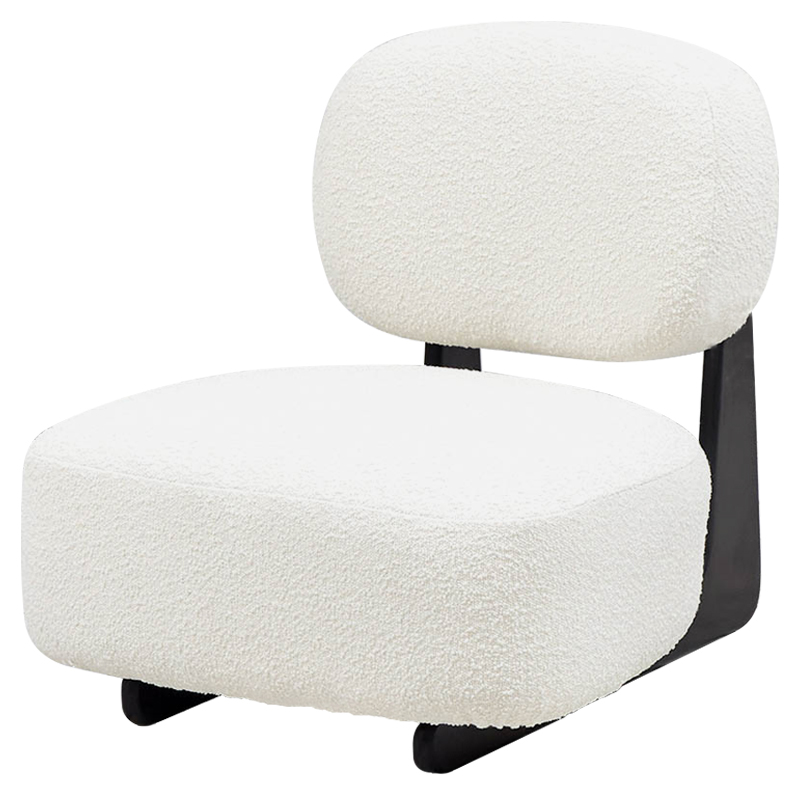 Кресло Millie White Boucle Armchair Белый Черный в Санкт-петербурге | Loft Concept 