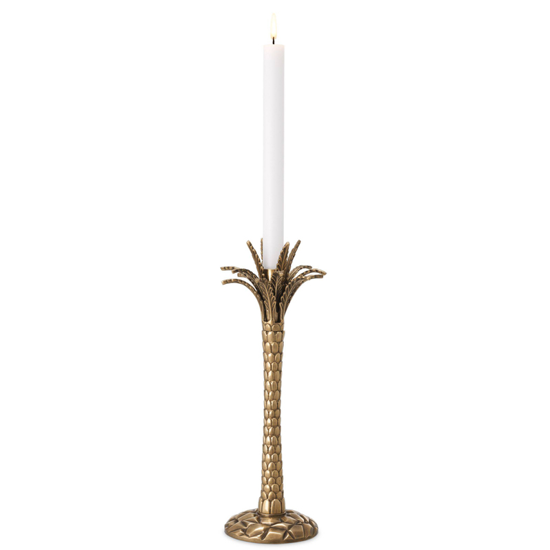 Подсвечник Eichholtz Candle Holder Palm Desert Винтажная латунь в Санкт-петербурге | Loft Concept 