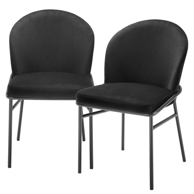 Комплект из двух стульев Eichholtz Dining Chair Willis Set of 2 black Черный в Санкт-петербурге | Loft Concept 