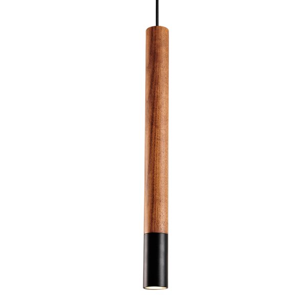 Подвесной светильник Trumpet Wood Black Pendant Lamp Коричневый Черный в Санкт-петербурге | Loft Concept 