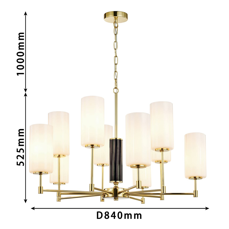 Люстра цвета золота с белыми матовыми плафонами Hovering D84 см в Санкт-петербурге