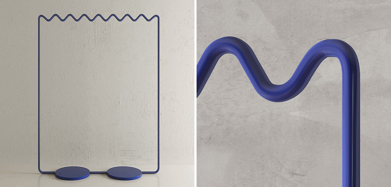 Вешалка Wave-shaped Hanger Rack Blue L - фото