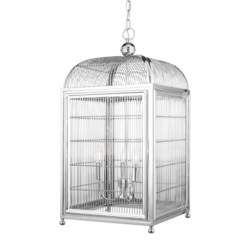 Люстра клетка Bird cage chrome Lantern Falcon Хром в Санкт-петербурге | Loft Concept 