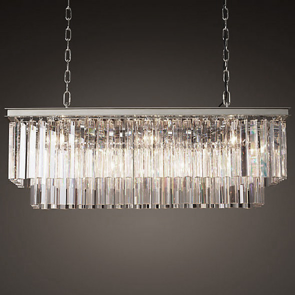 Люстра RH 1920S ODEON CLEAR GLASS FRINGE nickel Хром в Санкт-петербурге | Loft Concept 