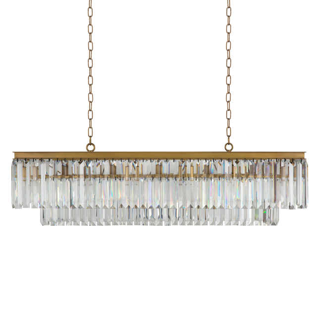 Люстра RH 1920s Odeon Clear Gold Square Chandelier Прозрачное Стекло Латунь в Санкт-петербурге | Loft Concept 