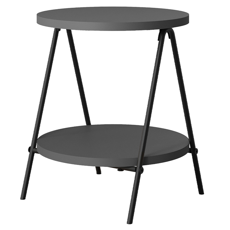 Стол приставной с 2-мя круглыми столешницами цвета антрацит ESSEL SIDE TABLE ANTHRACITE Антрацит Черный в Санкт-петербурге | Loft Concept 