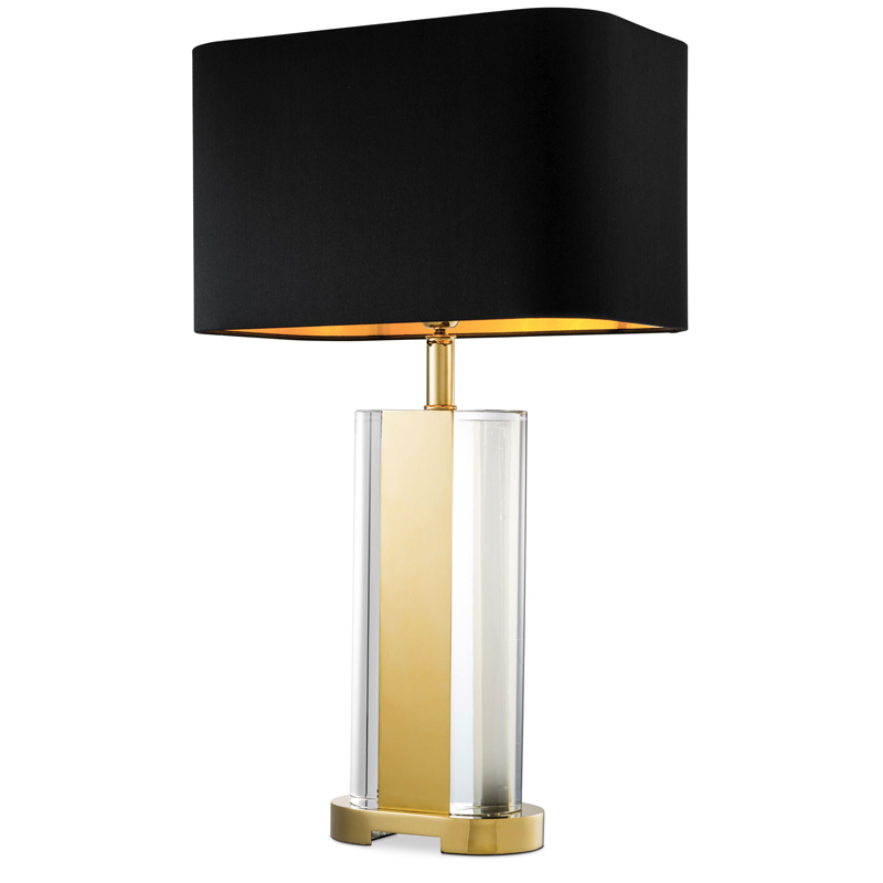 Настольная лампа Eichholtz Table Lamp Vittore Прозрачный Черный Глянцевое золото в Санкт-петербурге | Loft Concept 