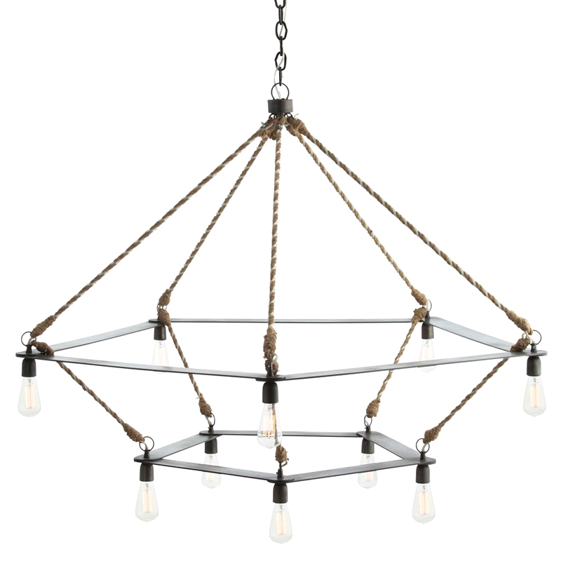 Люстра Arteriors MCINTYRE TWO TIERED CHANDELIER Черный Серый в Санкт-петербурге | Loft Concept 