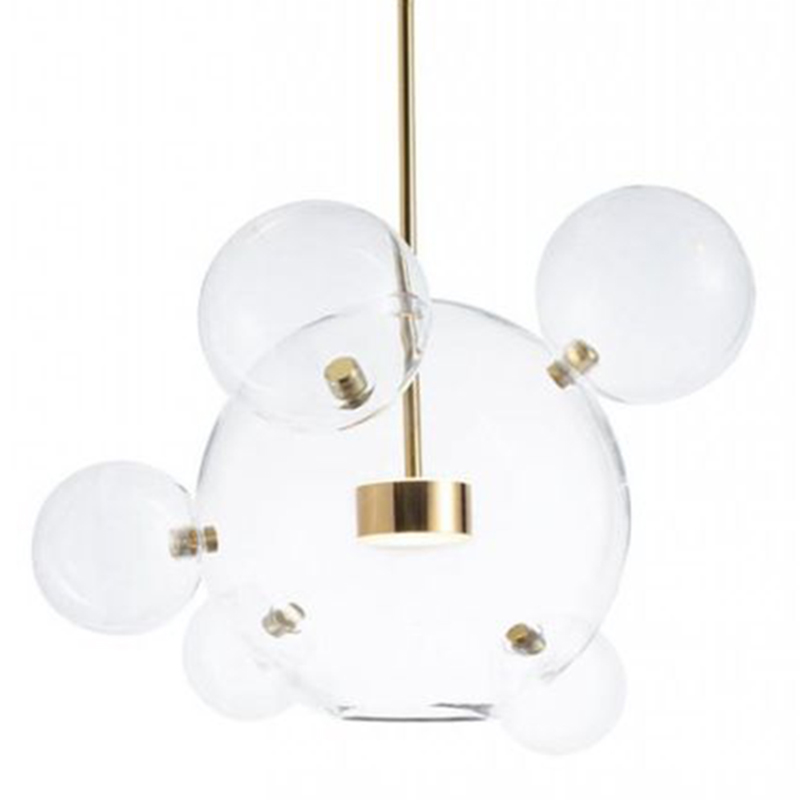 Подвесной Светильник Giopato & Coombes Bollr Pendant 6 BUBBLE LAMP золото Белый Золотой Прозрачное Стекло в Санкт-петербурге | Loft Concept 