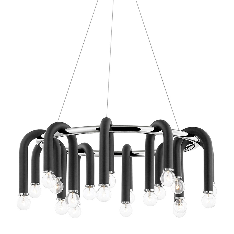 Люстра Paulson floppy chandelier round chrome Черный Хром в Санкт-петербурге | Loft Concept 