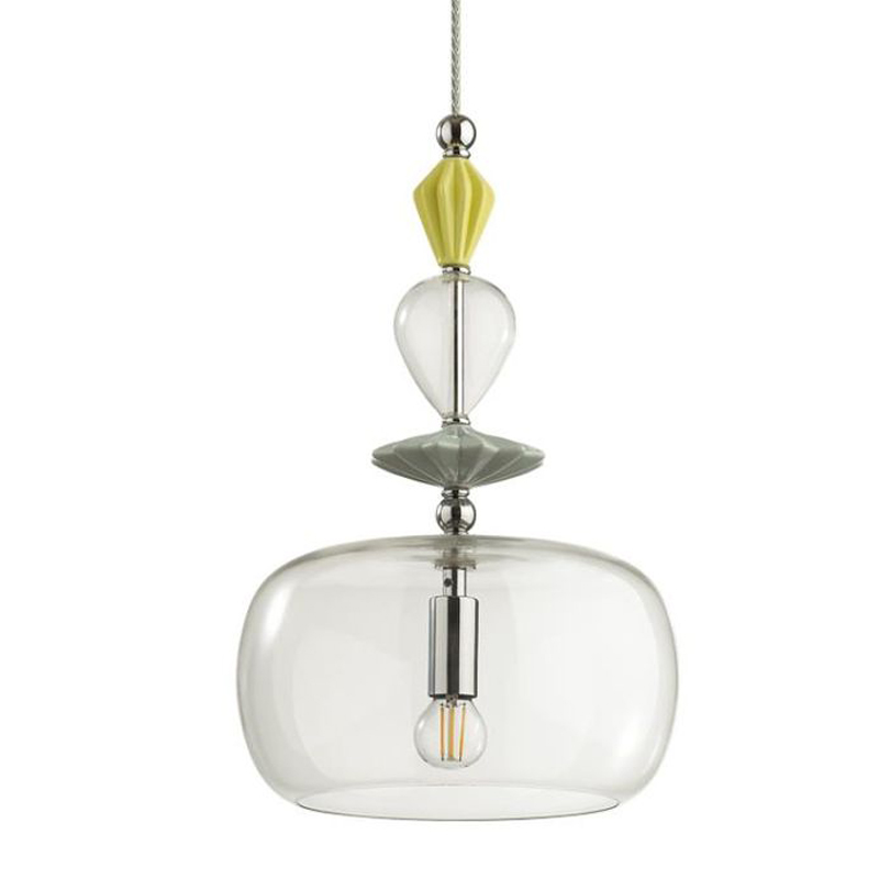 Подвесной светильник Iris Glas hanging lamp candy A chrome Прозрачное Стекло Прозрачный желтый Голубой Хром Прозрачный зеленый в Санкт-петербурге | Loft Concept 