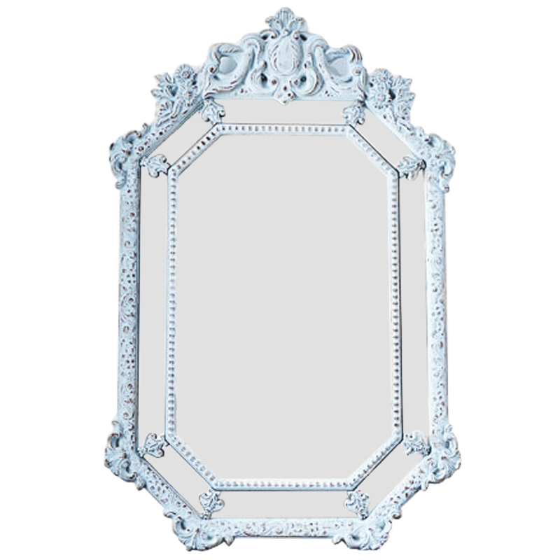 Зеркало Keppel Mirror Pastel Blue Винтажный голубой Античное зеркальное стекло в Санкт-петербурге | Loft Concept 