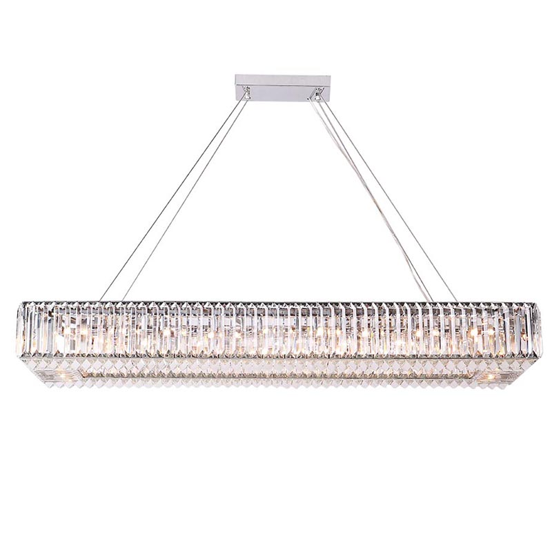 Люстра Darleen Crystal Nickel Rectangular Chandelier Никель Прозрачный (Transparent) в Санкт-петербурге | Loft Concept 