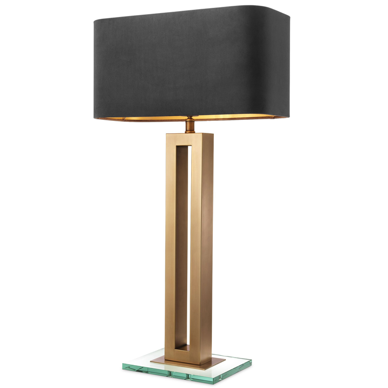 Настольная лампа Eichholtz Table Lamp Cadogan Латунь Античная полированная Прозрачный Черный в Санкт-петербурге | Loft Concept 