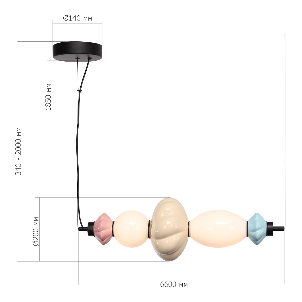Подвесной светильник фигруный с керамическими элементами 18W LED Fragrant Light в Санкт-петербурге