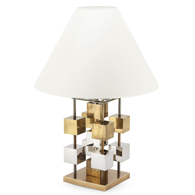 Настольная лампа TABLE LAMP DOB GLAM Белый Латунь Хром в Санкт-петербурге | Loft Concept 