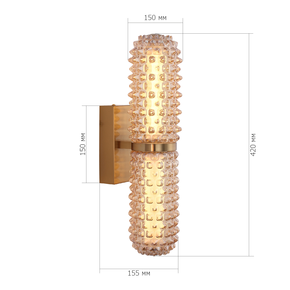 Бра с факутрным стеклянным плафоном Шампань Sonora в Санкт-петербурге
