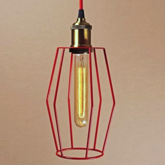 Подвесной светильник Wire Cage Pendant Spauk Red Красный в Санкт-петербурге | Loft Concept 