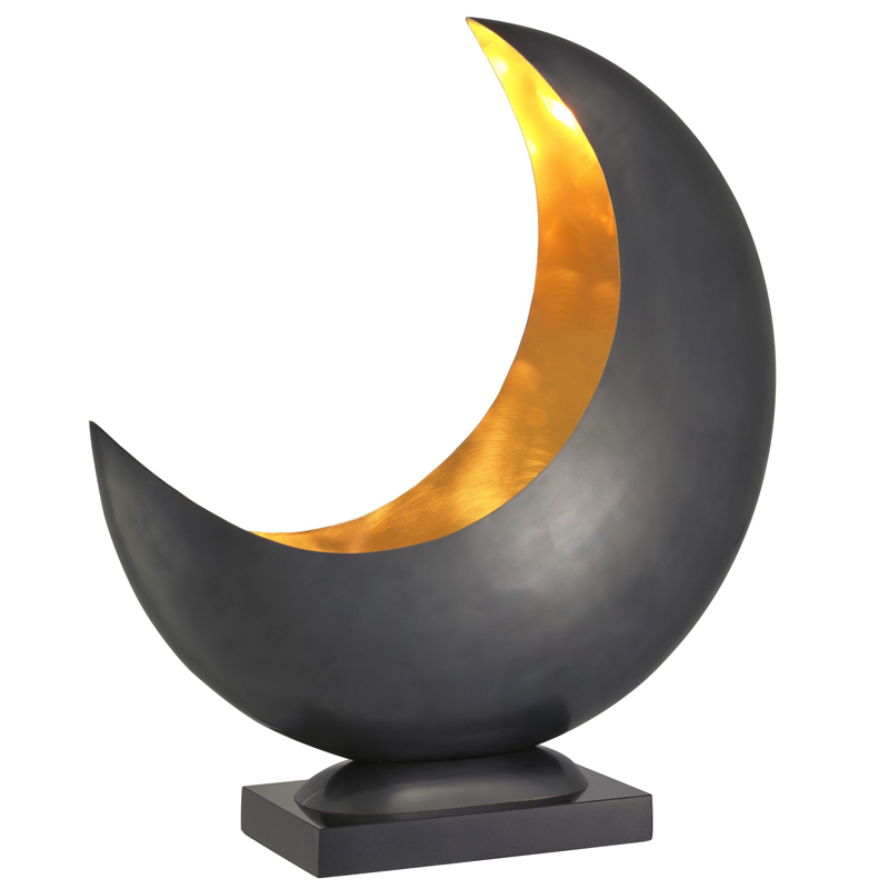 Настольная лампа Eichholtz Table Lamp Half Moon Латунь Черный в Санкт-петербурге | Loft Concept 