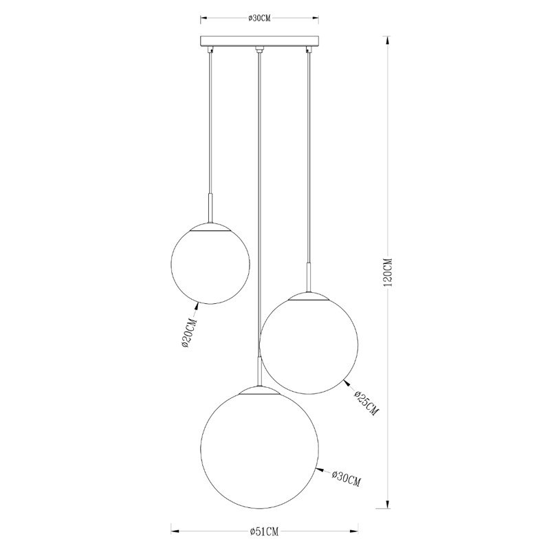 Люстра Ball Sunrise Pendant lamp smok 3 плафона в Санкт-петербурге