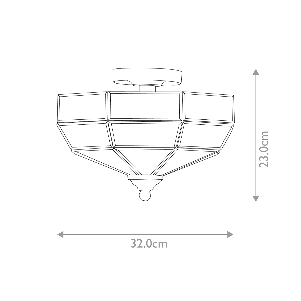 Потолочный светильник шестигранной формы с прозрачными стеклянным плафоном Elstead Lighting в Санкт-петербурге