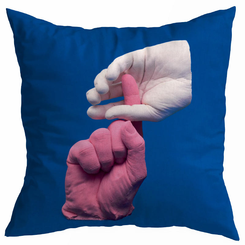 Декоративная подушка Seletti Cushion Hands Синий в Санкт-петербурге | Loft Concept 