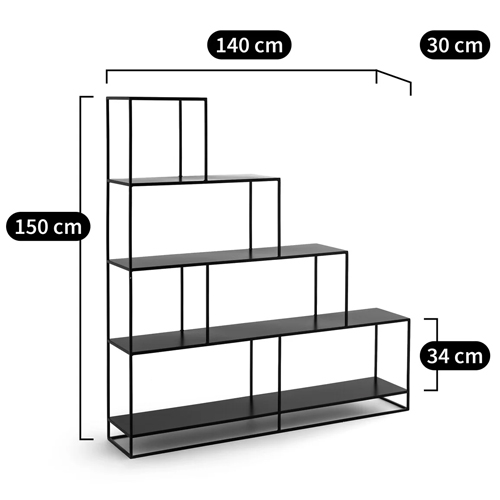 Ступенчатый стеллаж Menzie Steps Metal Rack Black в Санкт-петербурге