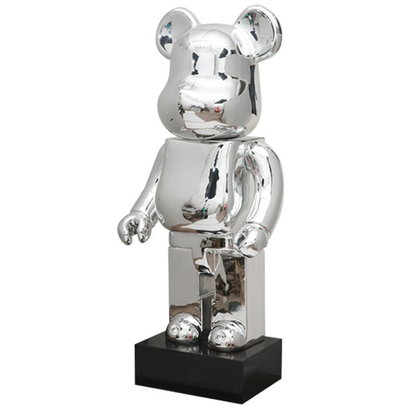 Статуэтка Bearbrick Silver on stand Серебряный в Санкт-петербурге | Loft Concept 