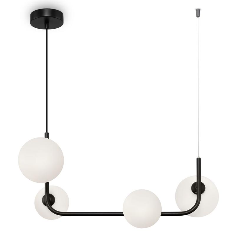 Люстра Marcan 4 Ball Chandelier Black Line Черный Белый в Санкт-петербурге | Loft Concept 