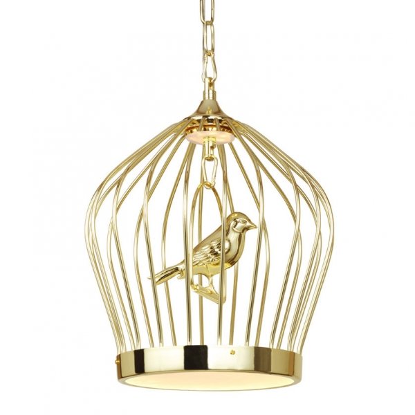 Люстра Birdcage Chandelier Gold Глянцевое золото в Санкт-петербурге | Loft Concept 