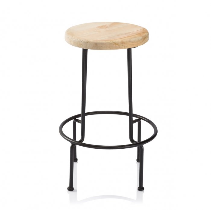 Барный стул Industrial Iron Linden Bar Stool Древесина Черный в Санкт-петербурге | Loft Concept 