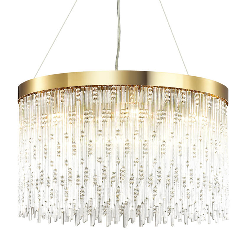 Люстра Hailstorm Rain Kerri Chandelier gold 60 Прозрачный (Transparent) Золотой в Санкт-петербурге | Loft Concept 