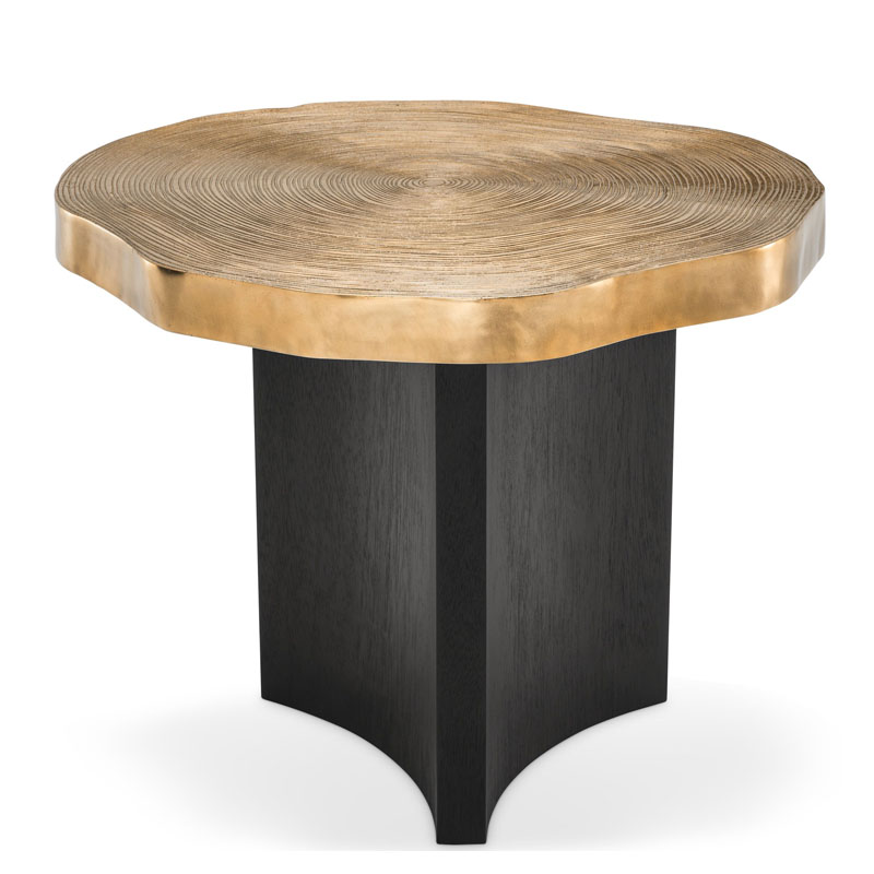 Приставной стол Eichholtz SIDE TABLE THOUSAND OAKS Черный Мрамор Nero Глянцевое золото в Санкт-петербурге | Loft Concept 