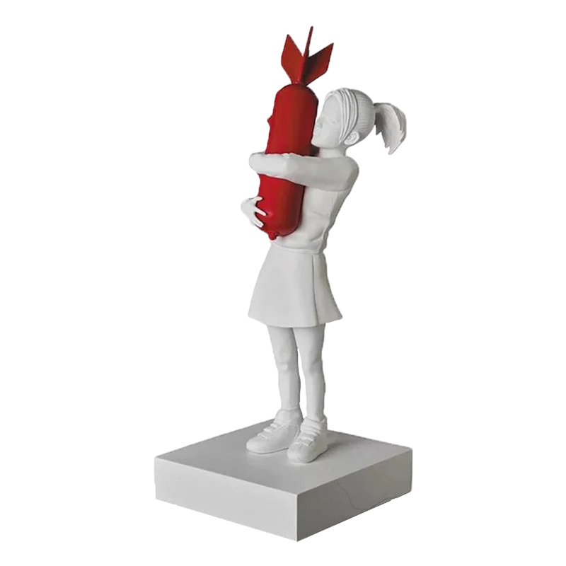 Статуэтка Banksy Bomb Hugger Sculpture Red Белый Красный в Санкт-петербурге | Loft Concept 