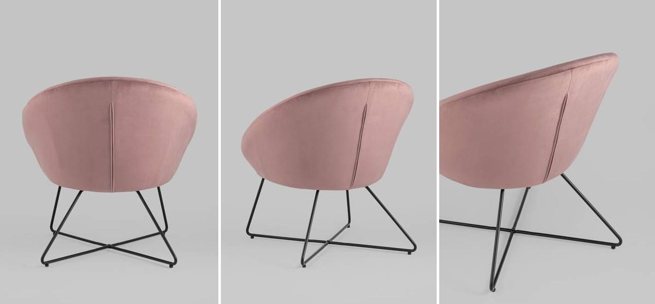 Кресло Avital пыльно-розовый велюр - фото №1