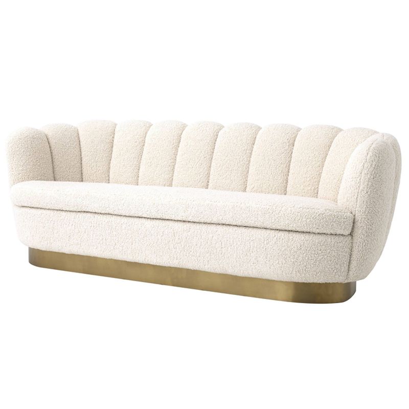 Диван Eichholtz Sofa Mirage faux shearling Белый Латунь в Санкт-петербурге | Loft Concept 