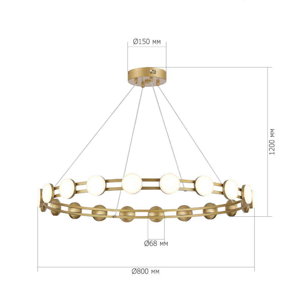 Люстра кольцевая с круглыми светодиодными источниками света Maxine Light в Санкт-петербурге