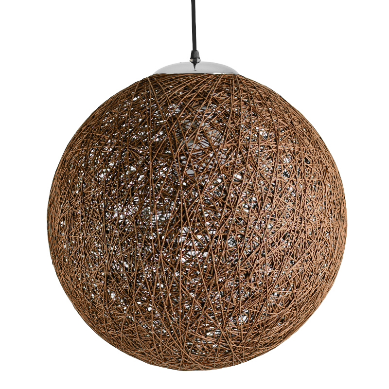 Подвесной светильник Moooi Thread Papier Mache Lamp brown Коричневый в Санкт-петербурге | Loft Concept 