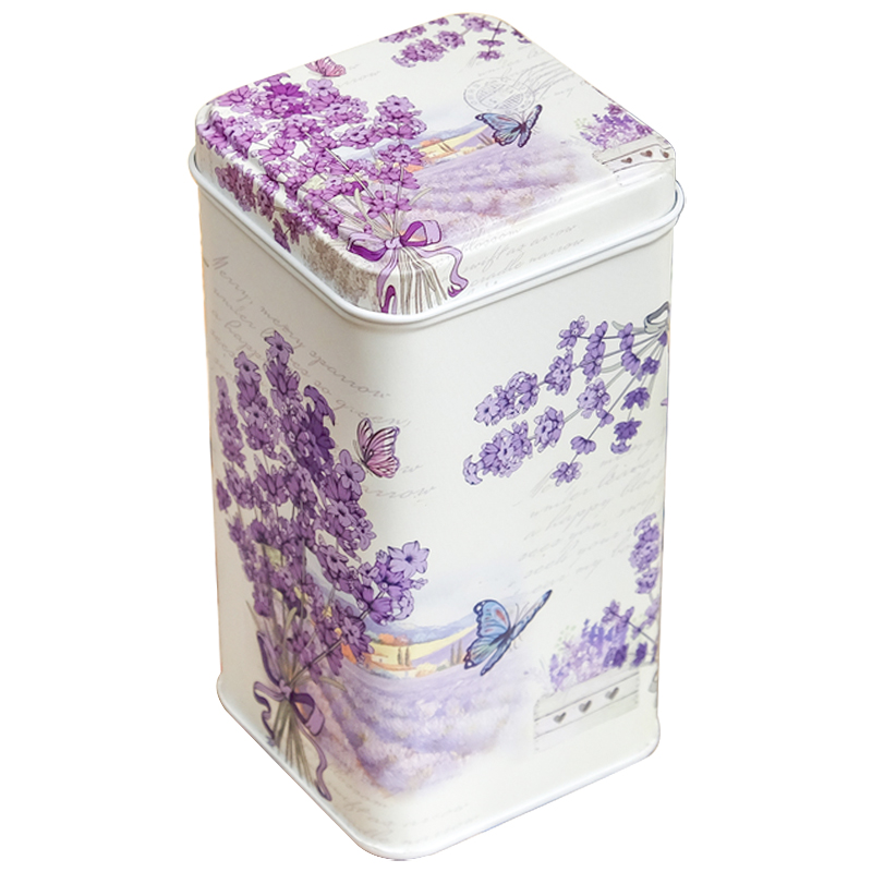 Шкатулка металлическая Lavender Bouquet Metal Box Бежевый Сиреневый Мульти в Санкт-петербурге | Loft Concept 