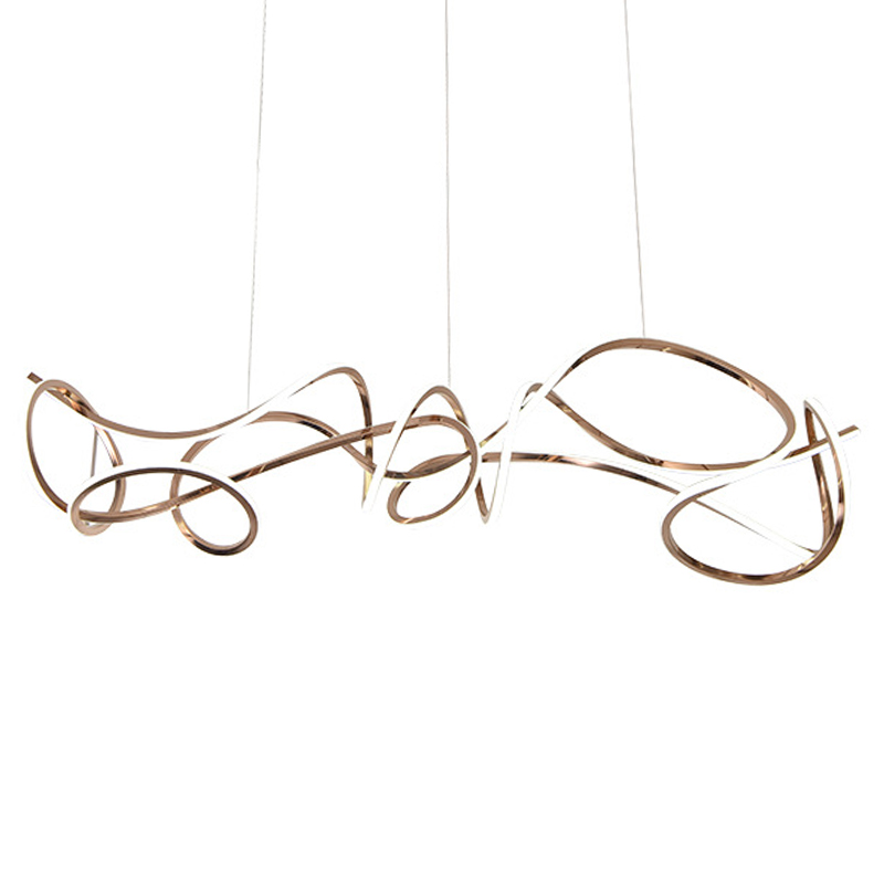 Светодиодная люстра Curly Ribbon Light Глянцевое золото в Санкт-петербурге | Loft Concept 